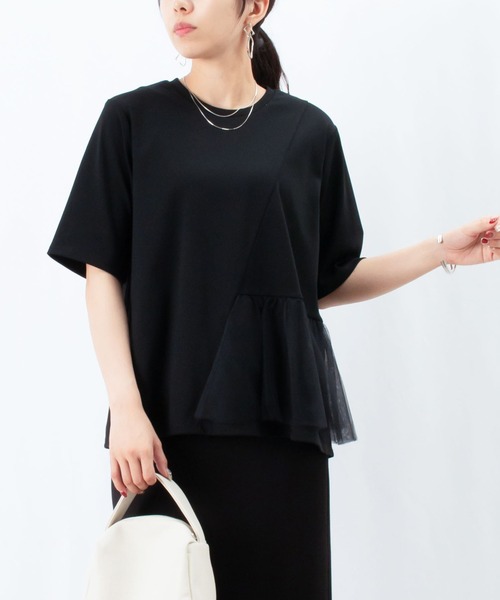 tシャツ LC/LLL アシメチュールフリルフライスプルオーバー レディース LADY LUCK LUCA tシャツ LC/LLL アシメチュールフリルフライス