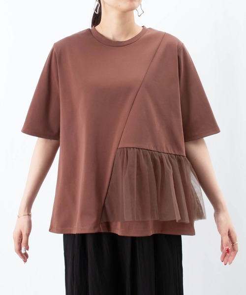 tシャツ LC/LLL アシメチュールフリルフライスプルオーバー レディース LADY LUCK LUCA tシャツ LC/LLL アシメチュールフリルフライス
