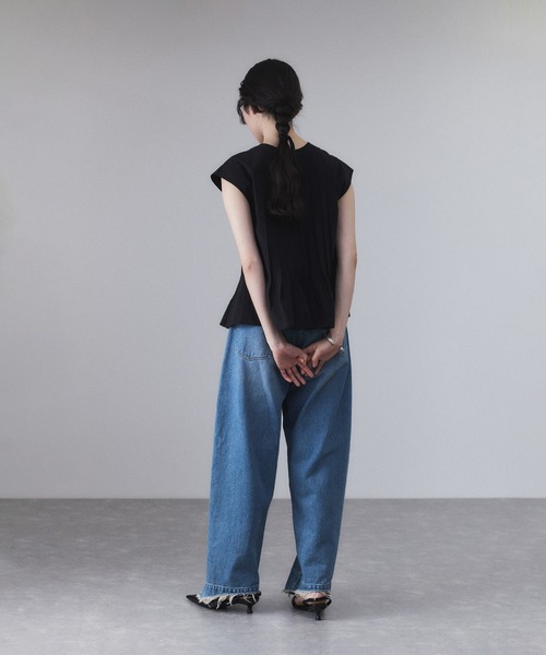 【未使用】ADAM ET ROPE' タックフレアジレブラウス ADAM ET ROPE' ブラウス シャツ 「サステナブル」タックフレア