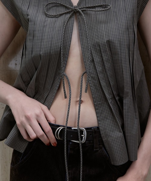 新品未使用 アダムエロペ タックフレアジレ ブラウス2way ADAM ET ROPE'（アダムエロペ） ブラウス シャツ 「サステナブル