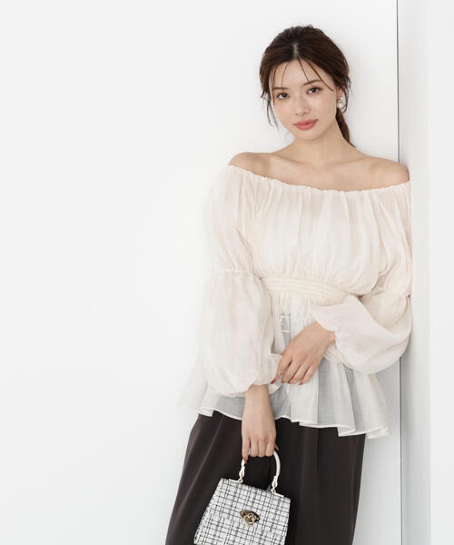 激レア✨OLD NAVY【M】ホワイト バルーンスリーブ 白 オフショル La