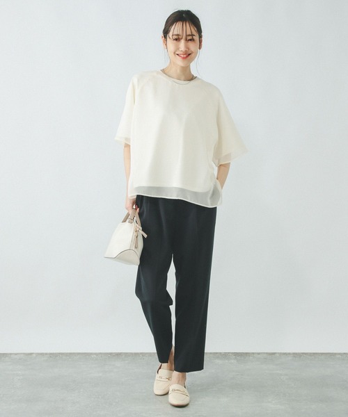「GLOBAL WORK」 半袖カットソー MEDIUM ブラック レディース