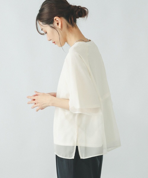 「GLOBAL WORK」 半袖カットソー MEDIUM ブラック レディース