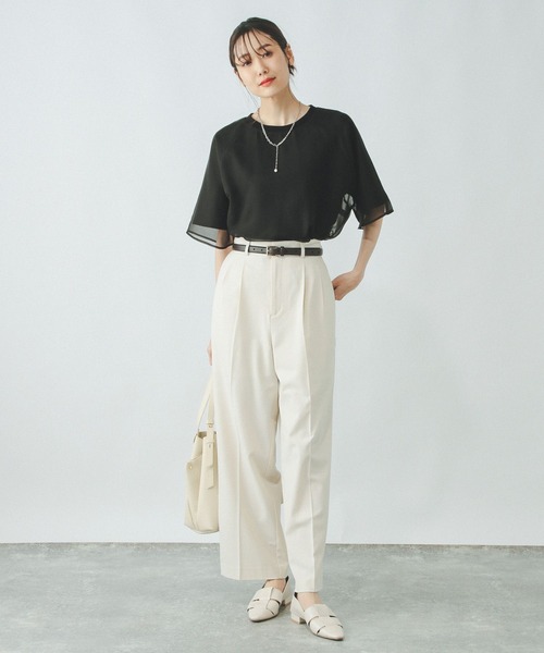 「GLOBAL WORK」 半袖カットソー MEDIUM ブラック レディース