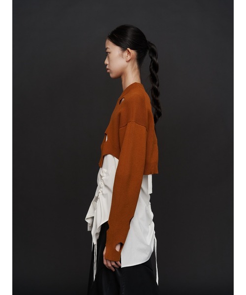 UN3D.（アンスリード） ニット セーター CHEESE HOLE SHORT TOP