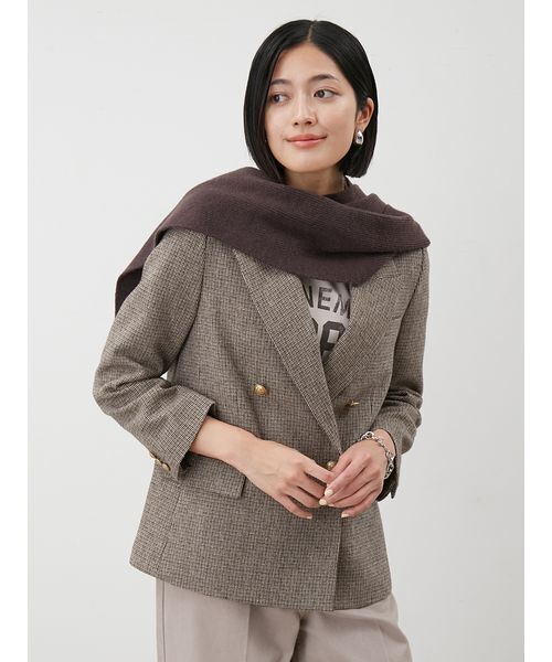 Mila Owen（ミラオーウェン） ストール マフラー リブニットフーディ