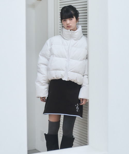 Smyeon ダウンコート ダウンジャケット Stand collar short volume