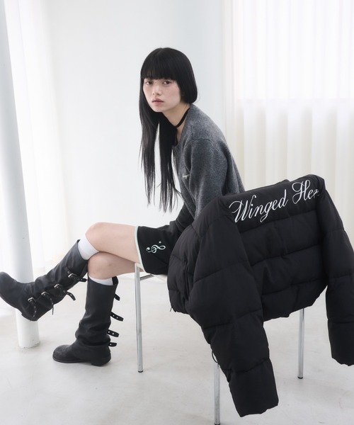 Smyeon ダウンコート ダウンジャケット Stand collar short volume