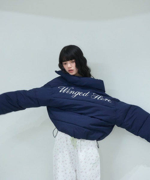 Smyeon ダウンコート ダウンジャケット Stand collar short volume