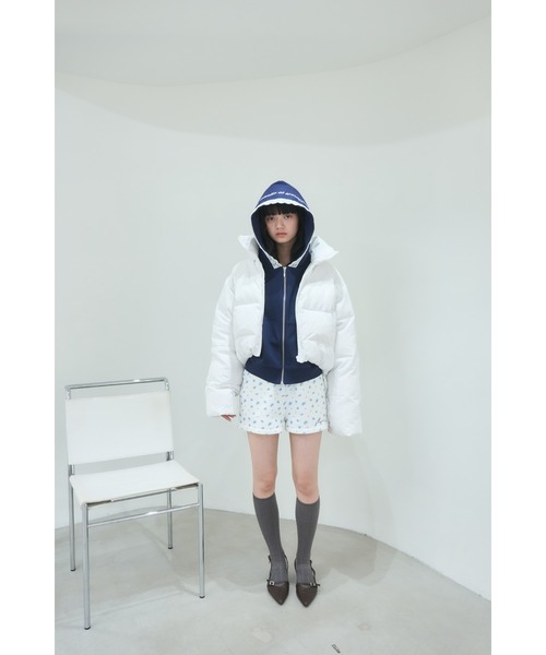 Smyeon ダウンコート ダウンジャケット Stand collar short volume