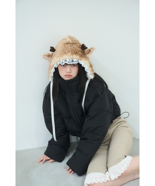 Smyeon ダウンコート ダウンジャケット Stand collar short volume