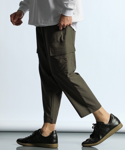 LANVIN en Bleu カーゴパンツ ライトポンチ ジャージ素材 クロップド