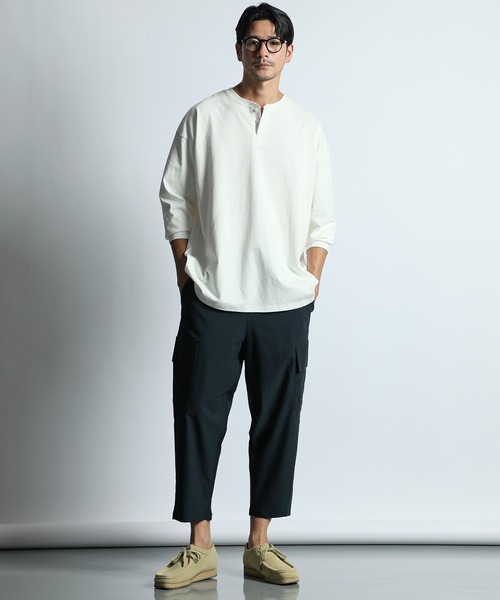LANVIN en Bleu ワイドパンツ カーゴパンツ ライトポンチ ジャージ素材