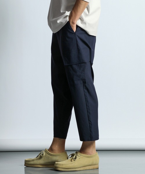 LANVIN en Bleu ワイドパンツ カーゴパンツ ライトポンチ ジャージ素材