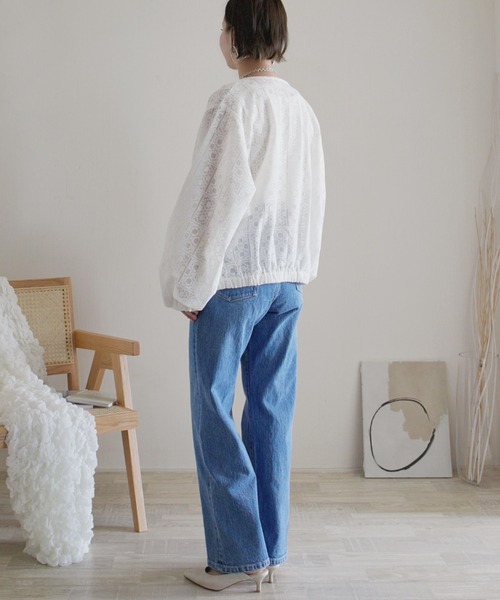 「ECRIRE」 ジップアップブルゾン M ブラック レディース_画像5