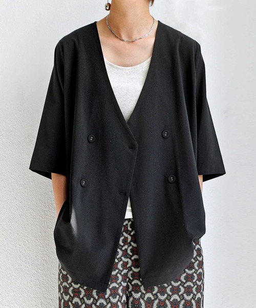 antiqua（アンティカ） 「patterntorso」ノーカラージャケット FREE