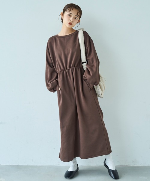 mil（ミル） ワンピース ドロストスウェット 長袖ワンピース「586102