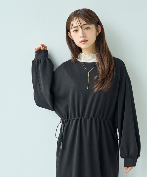 k*o様 マーレット 長袖ロングワンピース 黒 mil（ミル） ワンピース ドロストスウェット 長袖ワンピース「586102