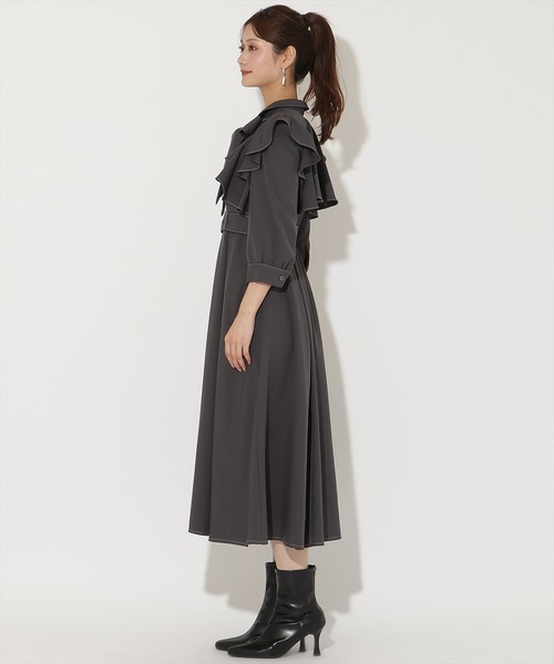 AND COUTURE（アンドクチュール） ワンピース フリルケープ7分袖