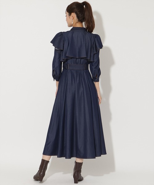 AND COUTURE（アンドクチュール） ワンピース フリルケープ7分袖