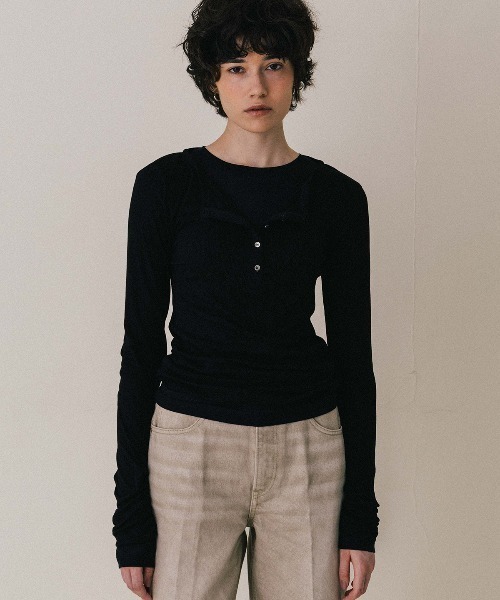 CREDONA（クレドナ） tシャツ LAYERED L/S HENLY TEE/レイヤードロング