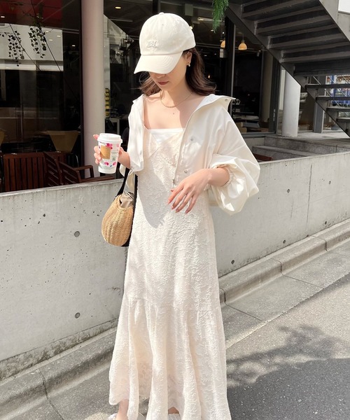 QUEENE AND BELLE ホワイトキャミソールワンピース one after another NICE CLAUP 「one CLAUP」 キャミソールワンピース