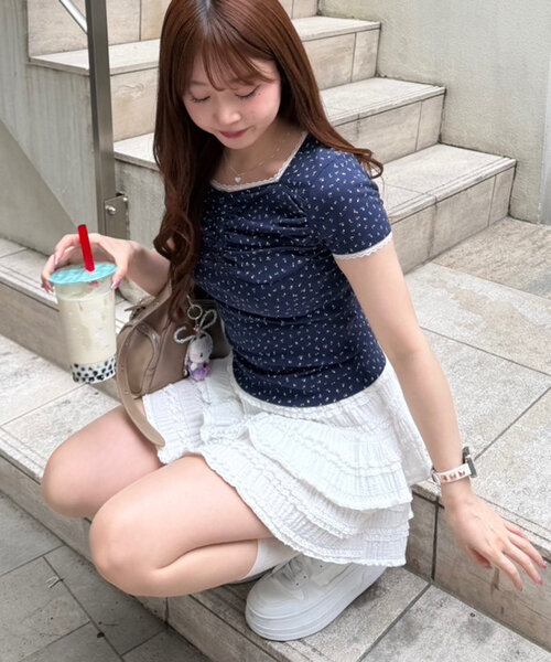 「continuer de NICE CLAUP」 半袖カットソー FREE ピンク レディース_画像4