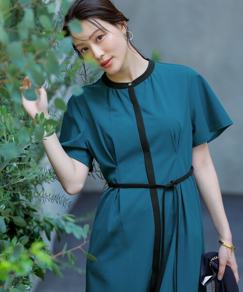 「ANY SIS」 半袖ワンピース 2 ブラウン レディース_画像3