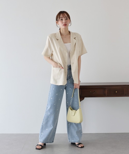 「BLUEEAST」 テーラードジャケット MEDIUM ベージュ レディース_画像2