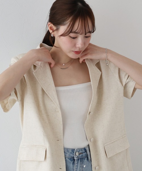 「BLUEEAST」 テーラードジャケット MEDIUM ベージュ レディース_画像8