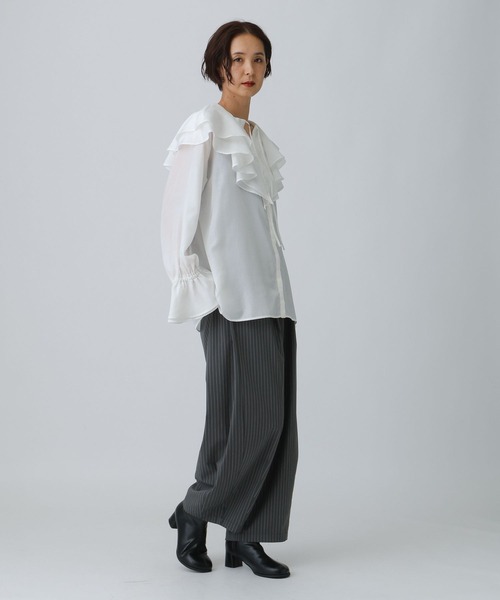 &ellecy アンドエルシー フリルカラーブラウス シャツ M LEPSIM（レプシィム） ブラウス シャツ フリルカラーブラウス 582431