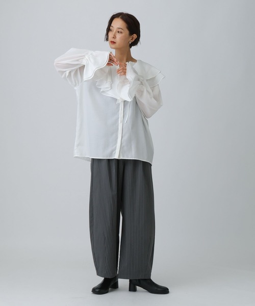 LEPSIM（レプシィム） ブラウス シャツ フリルカラーブラウス 582431