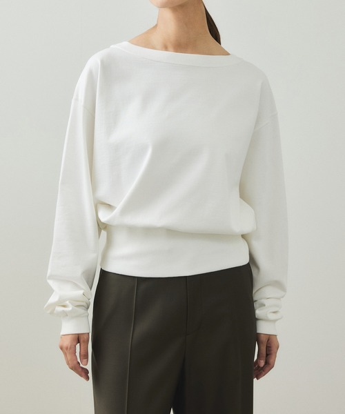 アダムエロペ（ADAM ET ROPE’）/【EMOELLE】ボートネックスウェット ADAM ET ROPE'（アダムエロペ） トレーナー スウェット 「EMOELLE