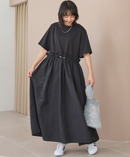 「LAVEANGE」 ドッキングワンピース 5L ブラック レディース_画像4