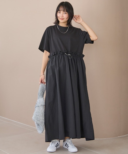 「LAVEANGE」 ドッキングワンピース 5L ブラック レディース_画像6