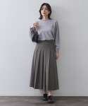 スカート ワイドプリーツスカート「洗濯機OK」の詳細画像2
