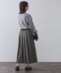 スカート ワイドプリーツスカート「洗濯機OK」の詳細画像3