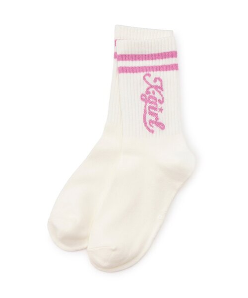 X-girl Stages（エックスガールステージス） 靴下 ラメラインロゴリブ