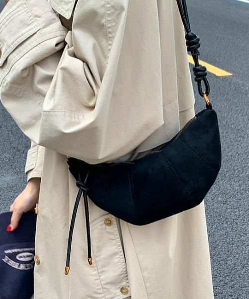 ショルダーバッグ バッグ 「25年秋冬新作」クロワッサンスエードミニ