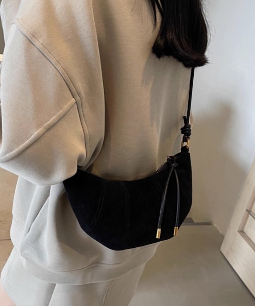 ショルダーバッグ バッグ クロワッサンスエードミニバッグ レディース