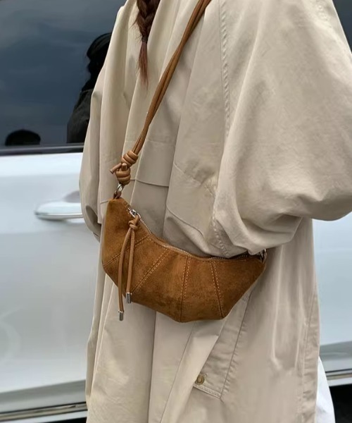 ショルダーバッグ バッグ クロワッサンスエードミニバッグ レディース