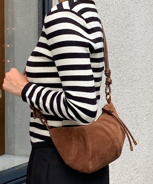 ショルダーバッグ バッグ 「25年秋冬新作」クロワッサンスエードミニ