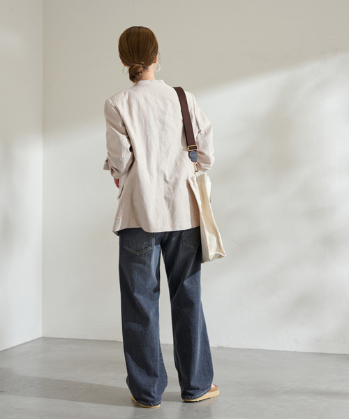 FRAMeWORK（フレームワーク） ノーカラージャケット 36 ベージュ