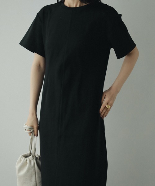 「anuke」 半袖ワンピース 38inch ブラック レディース_画像4