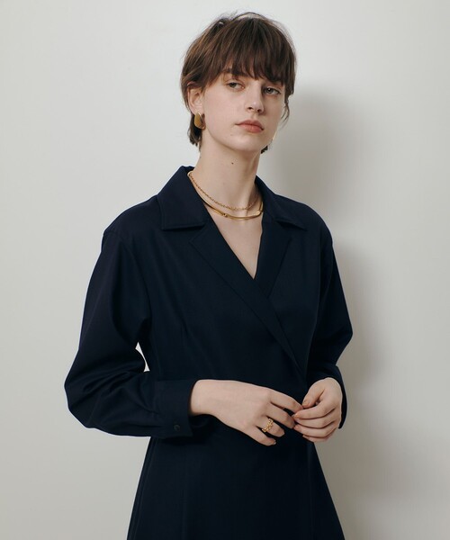 美品24AW allureville ソモウライクポリカシュクールワンピース M ソモウライクポリカシュクールワンピース|allureville OFFICIAL SITE