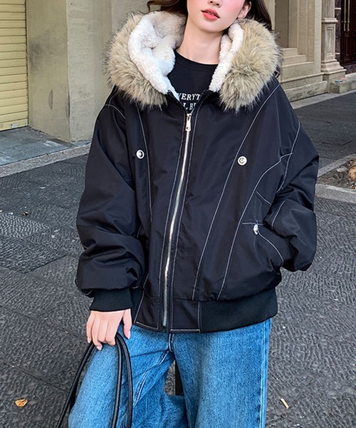 V12 ボア　ジャケット　ファー　ブルゾン V12 ボア ジャケット ファー ブルゾン