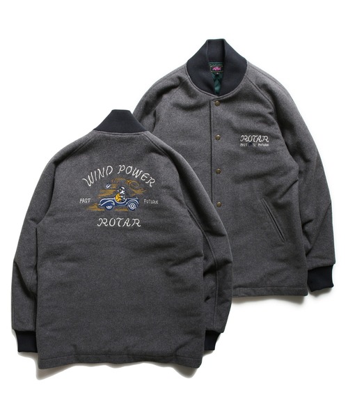 ROTAR（ローター） スタジャン MEDIUM グレー メンズ : ZOZOTOWN Yahoo