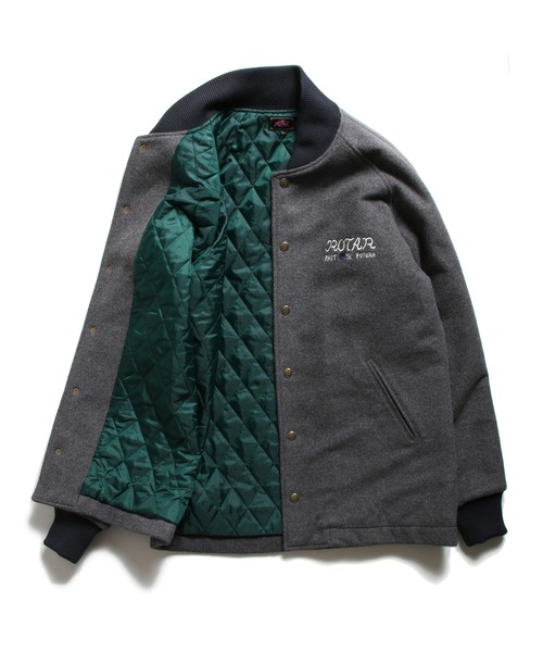 ROTAR（ローター） スタジャン MEDIUM グレー メンズ : ZOZOTOWN Yahoo