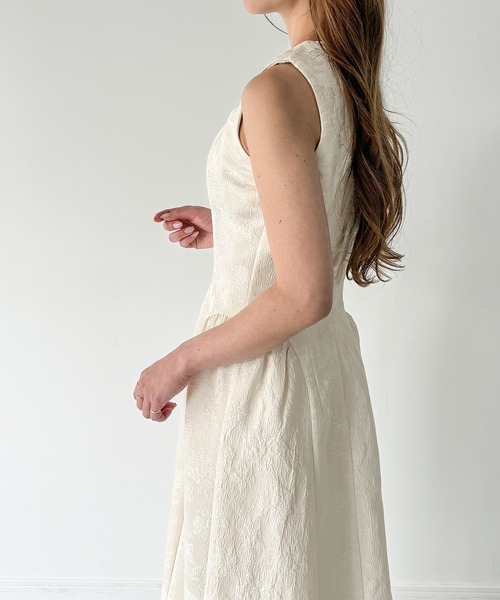 「JUNOAH」 ノースリーブワンピース MEDIUM ブラック レディース_画像4