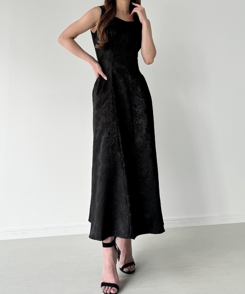 「JUNOAH」 ノースリーブワンピース MEDIUM ブラック レディース_画像8